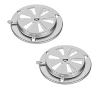 Lot de 2 grilles d'aération réglables en acier inoxydable pour contrôler le flux d'air, fumoir de barbecue, grille d'échappement, pièces de rechange pour grilles, poêles et fumoirs (95 mm)