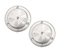 Lot de 2 grilles d'aération réglables en acier inoxydable pour la gestion de la fumée (9,5 cm)