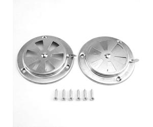 Lot de 2 grilles d'aération rondes, 95 mm, verrouillables, rosace d'aération ronde en acier inoxydable, grille d'aération, grille d'aération en tôle argentée, ventilation ronde en acier inoxydable