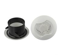 Lot de 2 grilles d'aération rondes en ABS - 75 mm et 100 mm - Pour installation murale ou au plafond - Facile à nettoyer - Pour salle de bain, cuisine, bureau (Φ100)