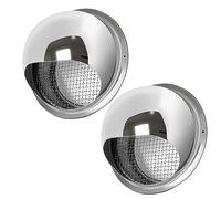 Lot de 2 grilles d'aération Rondes en Acier Inoxydable 304, 100 mm/110 mm/120 mm/150 mm, Grille d'aération Externe à Nez de Taureau, Grille de Sortie Ronde, Couvercle de Ventilation, Grille