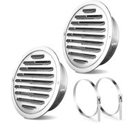 Lot de 2 grilles d'aération rondes en acier inoxydable - 80 mm - Pour garage, cuisine, salle de bain, hotte aspirante
