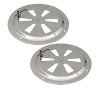 Lot de 2 grilles d'aération verrouillables en acier inoxydable de 12,7 cm - Plaque de ventilation ronde réglable pour fumoir, bateau, maison, yacht, soffite