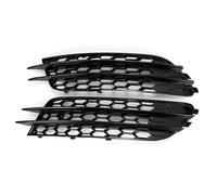Lot de 2 grilles de feux de brouillard avant de voiture, remplacement pour A6 C7 Sedan 2012-2015 A6 C7 Grille de feu de brouillard Chrome Noir ABS (argent) (Noir)
