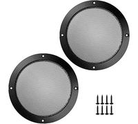 Lot de 2 grilles de haut-parleur de couleur noire avec 8 vis pour trou de vis C à C de 17 cm de montage audio domestique