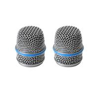 Lot de 2 grilles de microphone de rechange Beta 56A RK320 pour microphone dynamique Shure BETA56A pour instruments à percussion, avec pare-brise intérieur, anneau bleu