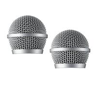 Lot de 2 grilles de microphone de rechange RPMP48G PGA48 pour microphone dynamique Shure PGA48, couleur argentée