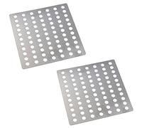 Lot de 2 grilles de protection plates en acier inoxydable 150 x 150 mm