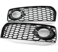 Lot de 2 grilles de remplacement pour feux de brouillard - Double pont - Pour A5 - B8 - Pour S5 2008-2012 - Noir - Chrome