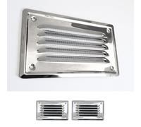 Lot de 2 Grilles de Ventilation Rectangulaires en Inox 164 x 100 mm, avec Moustiquaire. Grille d’Aération à visser, Intérieur ou Extérieur, pour Cheminée, Salle de bain, Cuisine… Acier inoxydable.