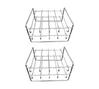 Lot de 2 grilles multifonctionnelles pour friteuses à air comprimé avec bâtonnets à brochettes, cuisson uniforme et grille à brochettes de barbecue à faible teneur en huile