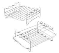 Lot de 2 grilles pour friteuse à air comprimé - Étagère déshydratante en acier inoxydable 304 et support de brochettes