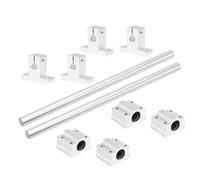 Lot de 2 guides d'arbre à mouvement linéaire de 8 mm x 900 mm avec 4 roulements à billes SCS8UU et 4 supports de rail en aluminium SK8, ensemble de guides de tige de mouvement linéaire pour CNC et
