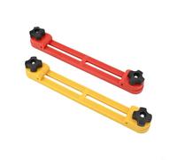 Lot de 2 guides de base réglables pour scie circulaire de 10,2 à 15,2 cm, pince de positionnement pour le travail du bois avec boucle inversée bidirectionnelle, rouge et jaune (A)