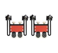 Lot de 2 guides de sertissage pour table de sciage, avec doubles roulettes et pression réglable, course de 5 mm, guide pour scie circulaire de table, scie à ruban, travail du bois - 10 x 12,4 cm