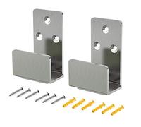Lot de 2 guides de sol pour porte coulissante en acier inoxydable réglable pour bas de portes coulissantes, fixation murale, guide inférieur de porte de grange
