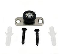 Lot de 2 guides de sol pour porte coulissante en verre avec butée intégrée, rouleau de bas de porte de grange robuste pour un fonctionnement stable, finition argentée