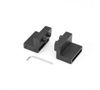 Lot de 2 guides de sol pour porte de grange, butée de porte coulissante en alliage de zinc avec pare-chocs en caoutchouc, limiteur de rail inférieur pour mur en bois et verre, noir