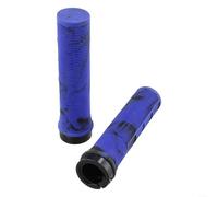 Lot de 2 guidons de vélo en alliage d'aluminium avec double verrouillage et poignée antidérapante, diamètre intérieur de 22 mm, léger 150 g (bleu)
