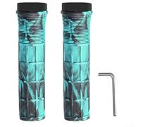 Lot de 2 guidons de vélo en alliage d'aluminium avec double verrouillage et poignée antidérapante, diamètre intérieur de 22 mm, léger 150 g (vert)