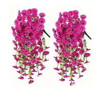 Lot de 2 guirlandes artificielles de gloire du matin et eucalyptus - Décoration polyvalente à suspendre pour mariages et jardins (D)