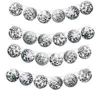 Lot de 2 guirlandes de boules disco décoratives à paillettes - Bannière - Décoration de fête disco - Décoration pour anniversaire, carnaval, années 80, 90 - Argenté
