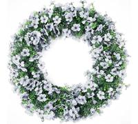Lot de 2 guirlandes de fleurs artificielles en rotin violet de 1,8 m à suspendre avec 132 tiges pour décoration de fête de mariage, décoration d'intérieur et d'extérieur (blanc)