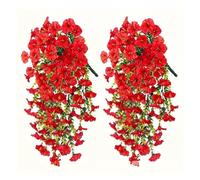 Lot de 2 guirlandes d'eucalyptus et gloire du matin artificielles - Décoration polyvalente à suspendre pour mariages et jardins (G)