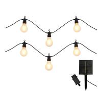 Lot de 2 guirlandes lumineuses extérieur 10 globes transparents LED blanc chaud dimmable PARTY CLEAR HYBRID 8m solaire et sur secteur