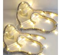 Lot de 2 guirlandes lumineuses LED - Guirlande lumineuse de Noël - 15 LED - Étoiles de mer et coquillages - Décoration pour fête, mariage, jardin - 1,5 m