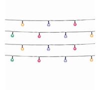 Lot de 2 guirlandes lumineuses solaires 20 globes scintillants LED multicolore FESTY COLOR 5.80m