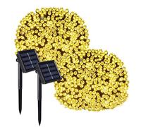 Lot de 2 guirlandes lumineuses solaires décoration extérieur 200 LED blanc chaud YOGY SOLAR WARM 16.30m 8 modes