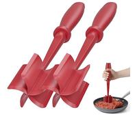 Lot de 2 hachoirs à viande, hachoir à hamburger amélioré, pilon à viande premium résistant à la chaleur pour viande de hamburger, broyeur de viande hachée, hachoir mélangeur antiadhésif