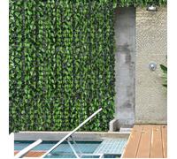 Lot de 2 haies artificielles Feuilles de Laurier - Treillis Extensible - Brise-Vue canisse végétale Feuillage réaliste