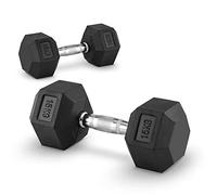 Lot de 2 haltères de 15 kg de poids de gymnastique Hexagon, Accessoires Musculation, Haltères CrossFit Entraînement de musculation à domicile Fitness