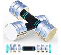 Lot de 2 Haltères en Acier 5kg 10kg - Haltères Réglables Ultra Compacts avec Poignée en Mousse pour la Musculation, l'Haltérophilie, l'Entraînement à Domicile et à Salle de Sport (2 x 5 kg-bleu)