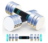 Lot de 2 Haltères en Acier 5kg 10kg - Haltères Réglables Ultra Compacts avec Poignée en Mousse pour la Musculation, l'Haltérophilie, l'Entraînement à Domicile et à Salle de Sport (2 x 10 kg-bleu)