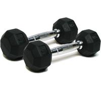 Lot De 2 Haltères,Haltères En Caoutchouc À Poignée Hexagonale Chromée Pour L'exercice Et Le Fitness Pour L'équipement De Gym À Domicile,L'entraînement À La Force,Les Poids Libres Pour Les Femmes Et