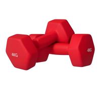 SPORTNOW Lot de 2 haltères hexagonales avec poignée antidérapante pour l'entraînement à la maison, 2 x 4 kg, rouge