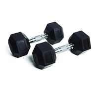 Lot de 2 haltères hexagonaux - 35 kg - Haltères en acier et caoutchouc pour musculation, cross training, entraînement fonctionnel