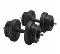 Lot De 2 Haltères Musculation, 2 X 10 Kg, Poids Réglable, Noir