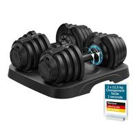 Lot de 2 Haltères réglables Skandika Paino - Réglables chacun sur 11 poids de 1,5 à 12,5 kg