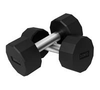 Lot de 2 haltères - SPORTNOW - poignée antidérapante - fitness, sport à domicile - 2 x 10kg, noir