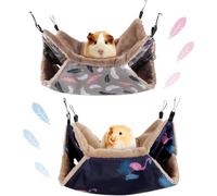 Lot de 2 hamacs chauds pour cochon d'Inde, rat, furet et lits chauds pour petits animaux domestiques, écureuils, rats, furets, accessoires et jouets pour planeur en sucre, cochon d'Inde, hamster (1.