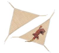 Lot de 2 hamacs en forme de dragon barbu, hamac respirant tissé en paille pour reptile, lézard, hamacs triangulaires pour dragons barbu, serpents et axolotls, accessoires parfaits pour réservoir de