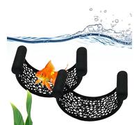 Lot de 2 hamacs flottants Betta, hamac de repos naturel, accessoire pour poissons de combat et autres petits poissons, sans fixation (noir)