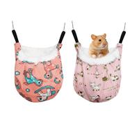 Lot de 2 Hamacs pour Petit Animal, Nid Suspendu Doux pour Rongeur | Installation Rapide Avec Crochets, Matière Résistant, Nettoyage Facile, Espace Confortable Pour Hamster, Rat, Chinchilla
