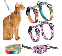 Lot de 2 Harnais et Laisse pour Chat, Harnais réglable Anti-évasion, Chaton léger, Doux et Confortable pour la Marche, Les Voyages en Plein air pour Les Chats de Petite, Moyenne Taille
