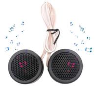 Lot de 2 haut-parleurs audio de voiture - Tweeter pour voiture - Son stéréo clair - Compact - 500 W - Haut rendement - 2 petits tweeters noirs pour améliorer les basses et le plaisir de la musique