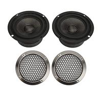 Lot de 2 haut-parleurs tweeter à dôme de voiture 100 W haute performance avec couvercle en métal, qualité sonore supérieure pour systèmes stéréo de voiture, 4 Ohm, 93 dB,
